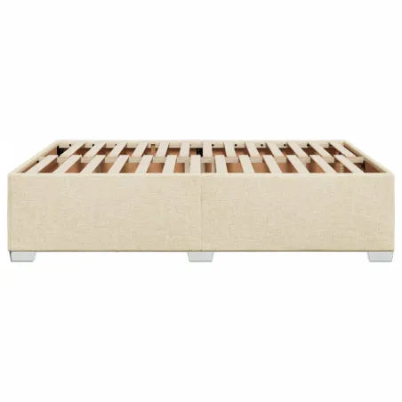 Cadre de lit sans matelas crème 140x200 cm tissu