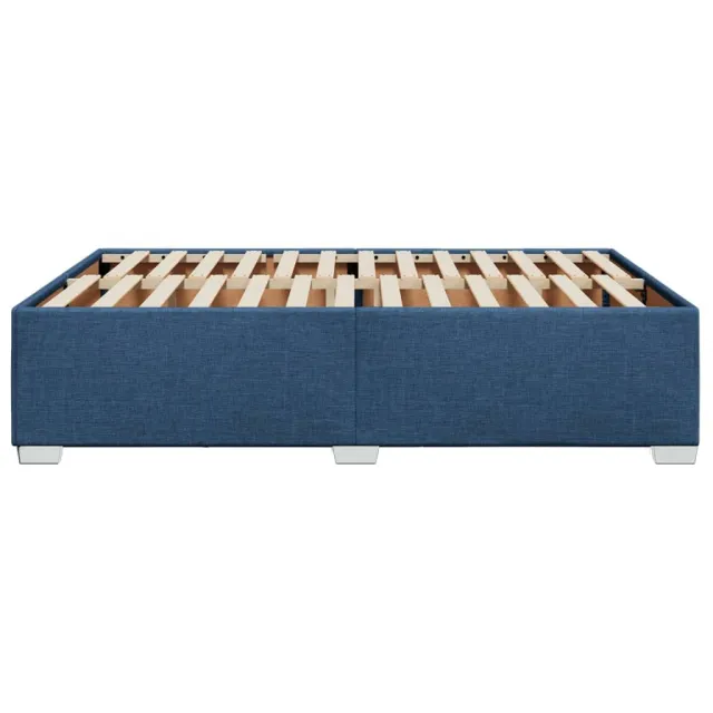 Cadre de lit sans matelas bleu 140x200 cm tissu
