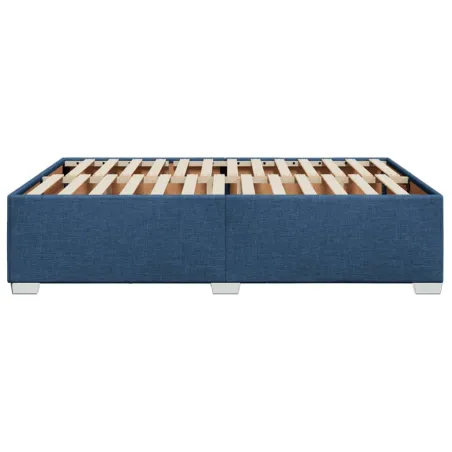 Cadre de lit sans matelas bleu 140x200 cm tissu
