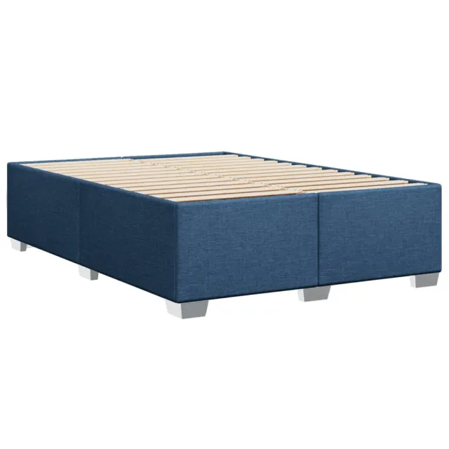 Cadre de lit sans matelas bleu 140x200 cm tissu