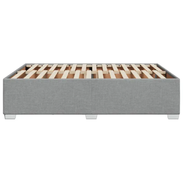 Cadre de lit sans matelas gris clair 160x200 cm tissu