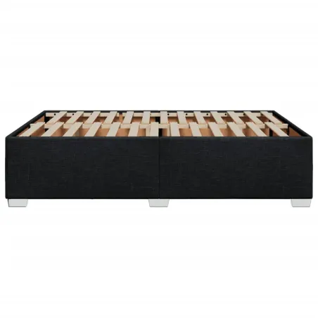 Cadre de lit sans matelas noir 160x200 cm tissu