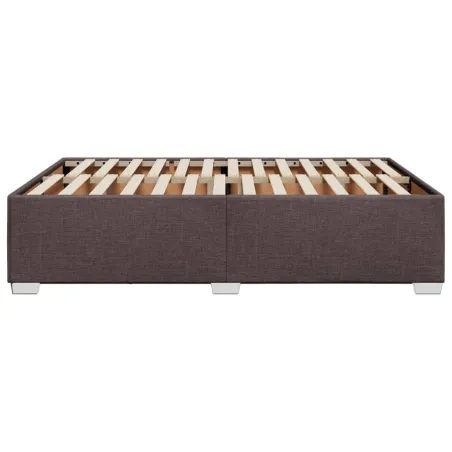 Cadre de lit sans matelas marron foncé 160x200 cm tissu