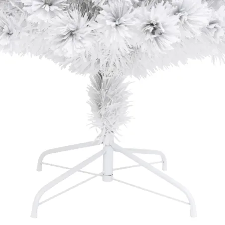 Arbre de Noël artificiel pré-éclairé blanc 120 cm fibre optique