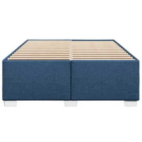 Cadre de lit sans matelas bleu 160x200 cm tissu
