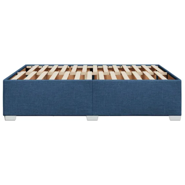 Cadre de lit sans matelas bleu 160x200 cm tissu