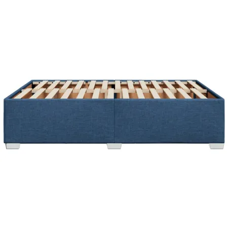 Cadre de lit sans matelas bleu 160x200 cm tissu