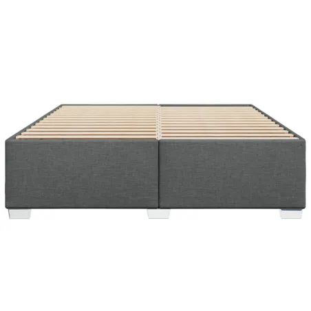 Cadre de lit sans matelas gris foncé 180x200 cm tissu