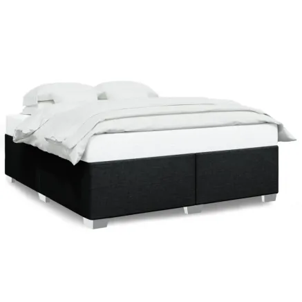 Cadre de lit sans matelas noir 180x200 cm tissu 2