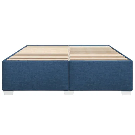 Cadre de lit sans matelas bleu 180x200 cm tissu
