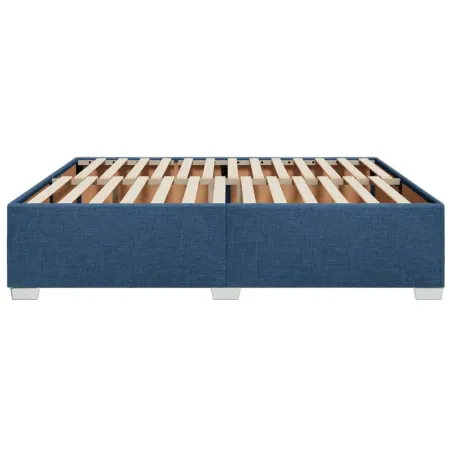 Cadre de lit sans matelas bleu 180x200 cm tissu