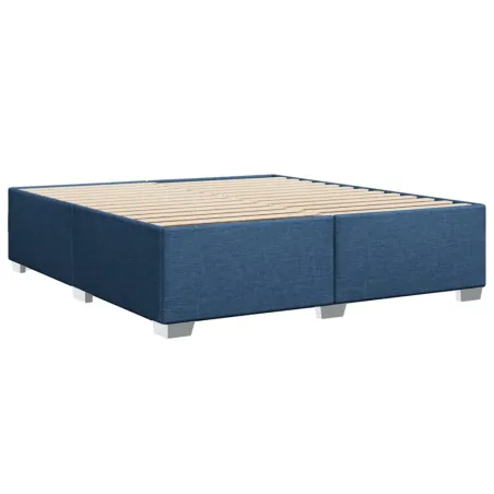 Cadre de lit sans matelas bleu 180x200 cm tissu