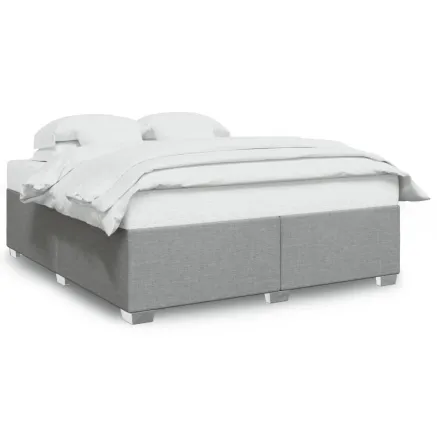 Cadre de lit sans matelas gris clair 200x200 cm tissu 2