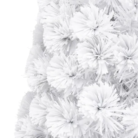 Arbre de Noël artificiel pré-éclairé blanc 150 cm fibre optique