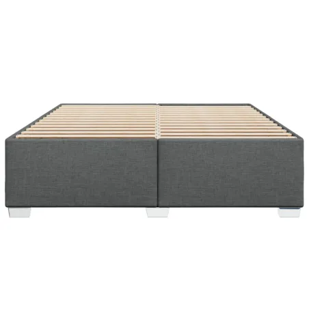 Cadre de lit sans matelas gris foncé 200x200 cm tissu