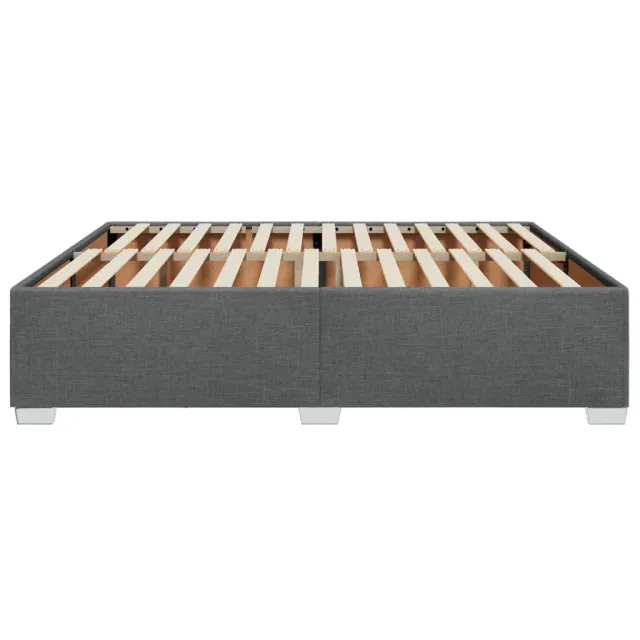 Cadre de lit sans matelas gris foncé 200x200 cm tissu