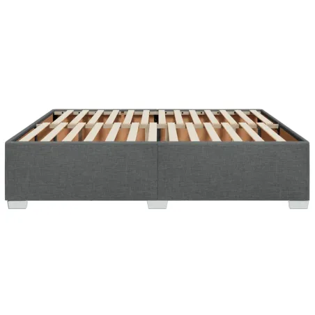 Cadre de lit sans matelas gris foncé 200x200 cm tissu