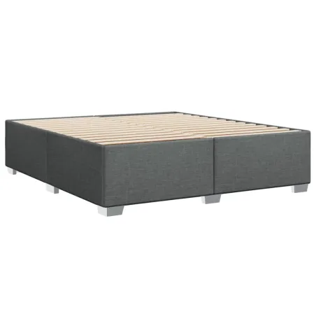 Cadre de lit sans matelas gris foncé 200x200 cm tissu