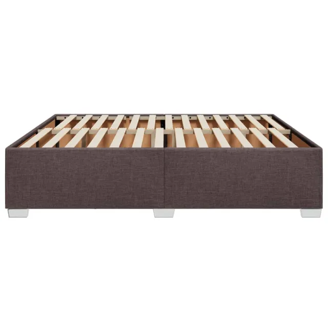 Cadre de lit sans matelas marron foncé 200x200 cm tissu