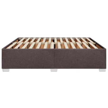 Cadre de lit sans matelas marron foncé 200x200 cm tissu