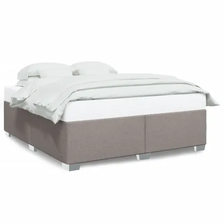 Cadre de lit sans matelas taupe 200x200 cm tissu