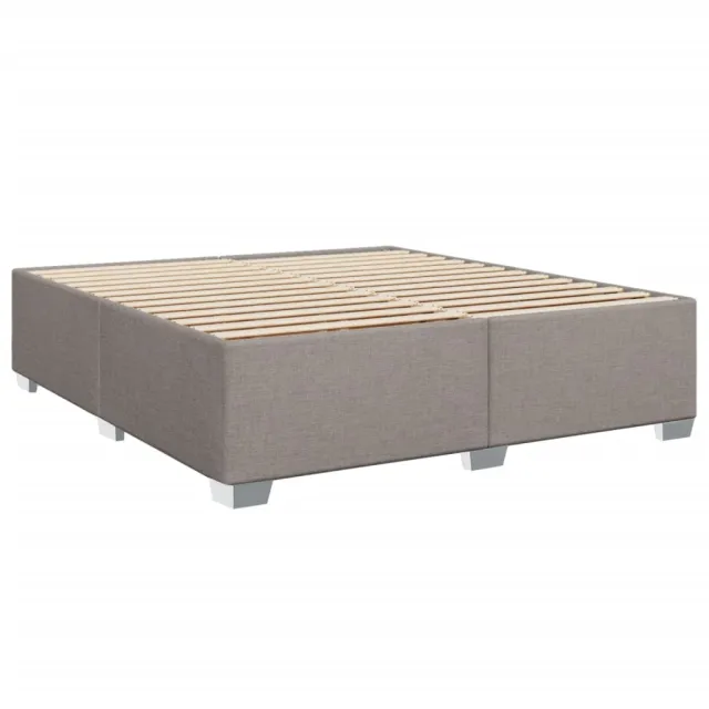 Cadre de lit sans matelas taupe 200x200 cm tissu