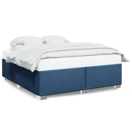 Cadre de lit sans matelas bleu 200x200 cm tissu