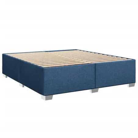 Cadre de lit sans matelas bleu 200x200 cm tissu