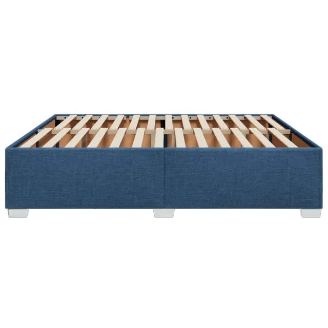 Cadre de lit sans matelas bleu 200x200 cm tissu