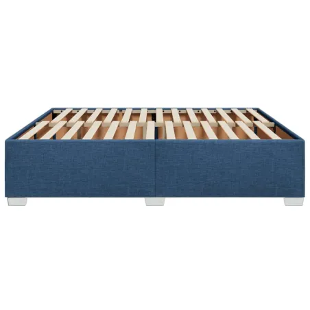 Cadre de lit sans matelas bleu 200x200 cm tissu