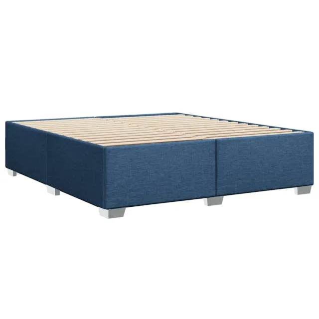 Cadre de lit sans matelas bleu 200x200 cm tissu