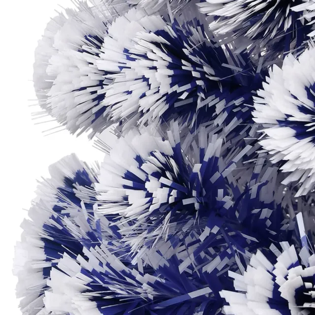 Arbre de Noël artificiel pré-éclairé blanc/bleu fibre optique