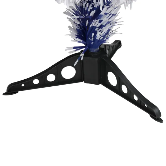 Arbre de Noël artificiel pré-éclairé blanc/bleu fibre optique