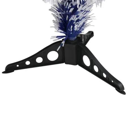 Arbre de Noël artificiel pré-éclairé blanc/bleu fibre optique