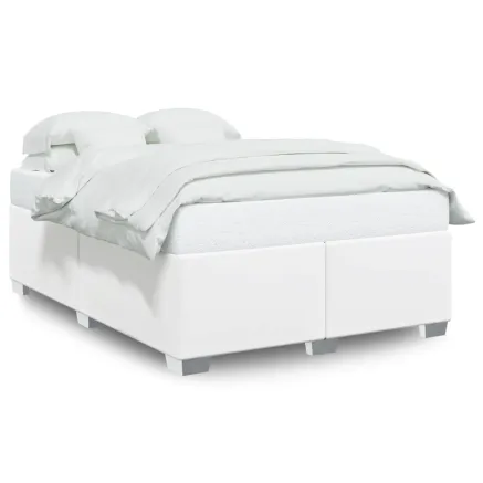 Cadre de lit sans matelas blanc 140x190 cm similicuir 2