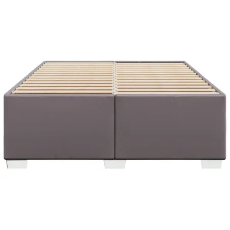 Cadre de lit sans matelas gris 140x190 cm similicuir