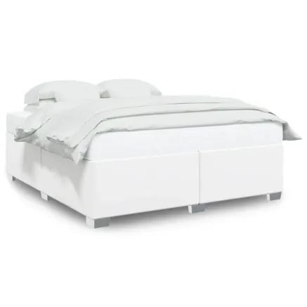 Cadre de lit sans matelas blanc 200x200 cm similicuir 2