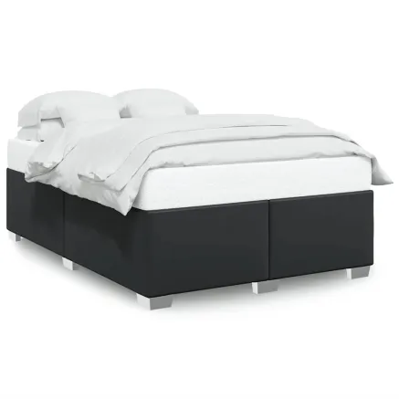 Cadre de lit sans matelas noir similicuir 2