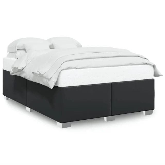Cadre de lit sans matelas noir similicuir