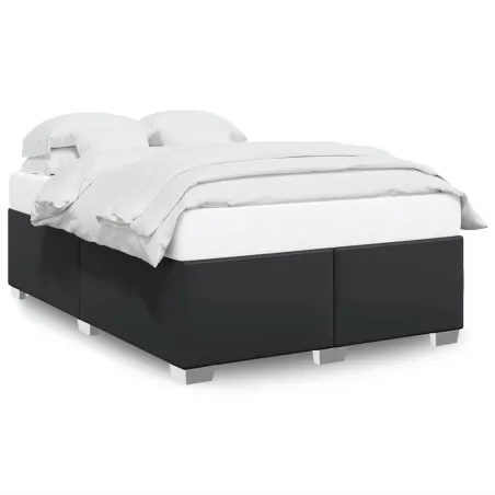 Cadre de lit sans matelas noir similicuir