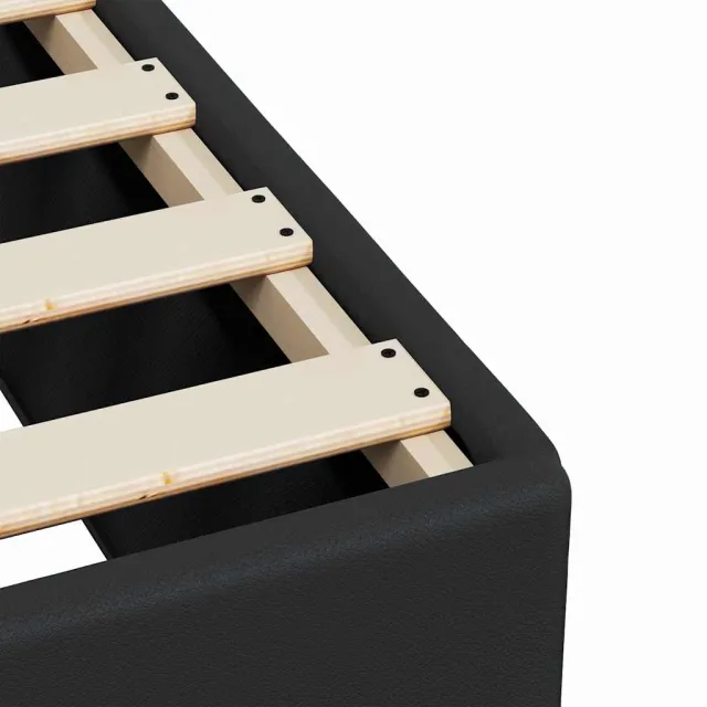 Cadre de lit sans matelas noir similicuir