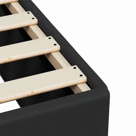 Cadre de lit sans matelas noir similicuir