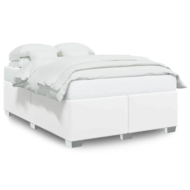 Cadre de lit sans matelas blanc similicuir