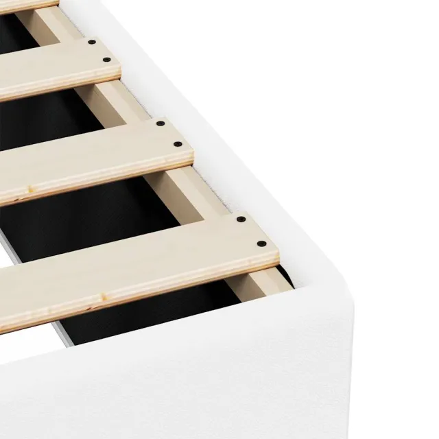 Cadre de lit sans matelas blanc similicuir