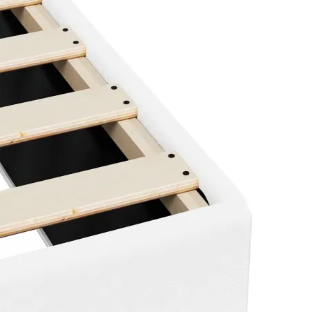 Cadre de lit sans matelas blanc similicuir