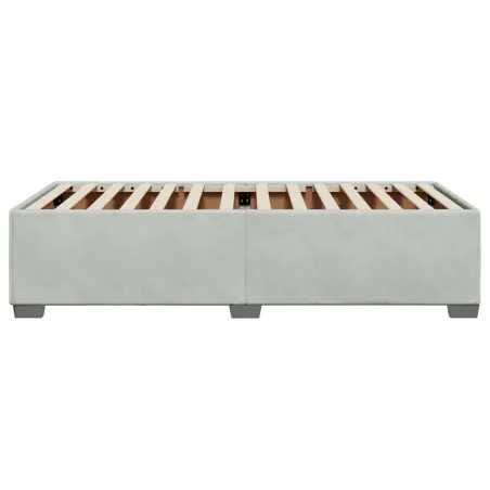 Cadre de lit sans matelas gris clair 80x200 cm velours