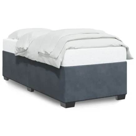 Cadre de lit sans matelas gris foncé 80x200 cm velours 2