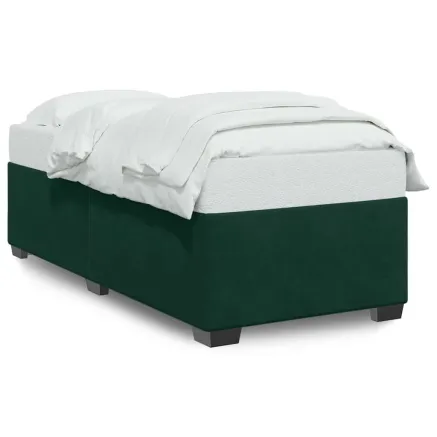 Cadre de lit sans matelas vert foncé 80x200 cm velours 2
