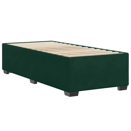 Cadre de lit sans matelas vert foncé 80x200 cm velours