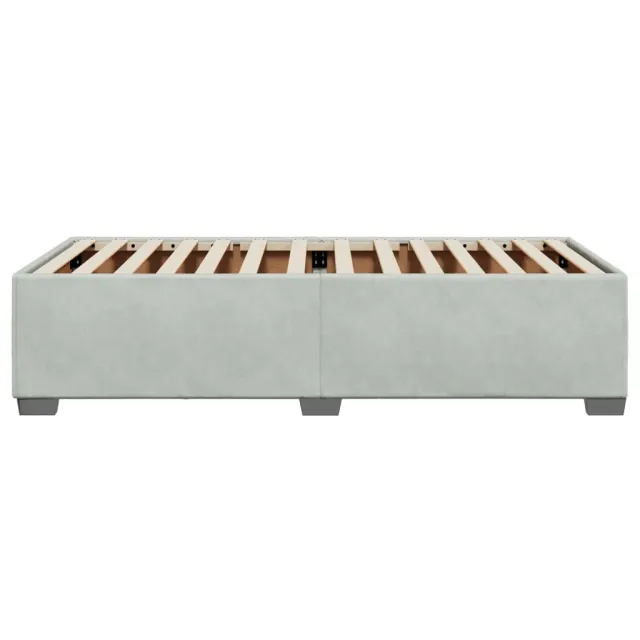 Cadre de lit sans matelas gris clair 90x190 cm velours